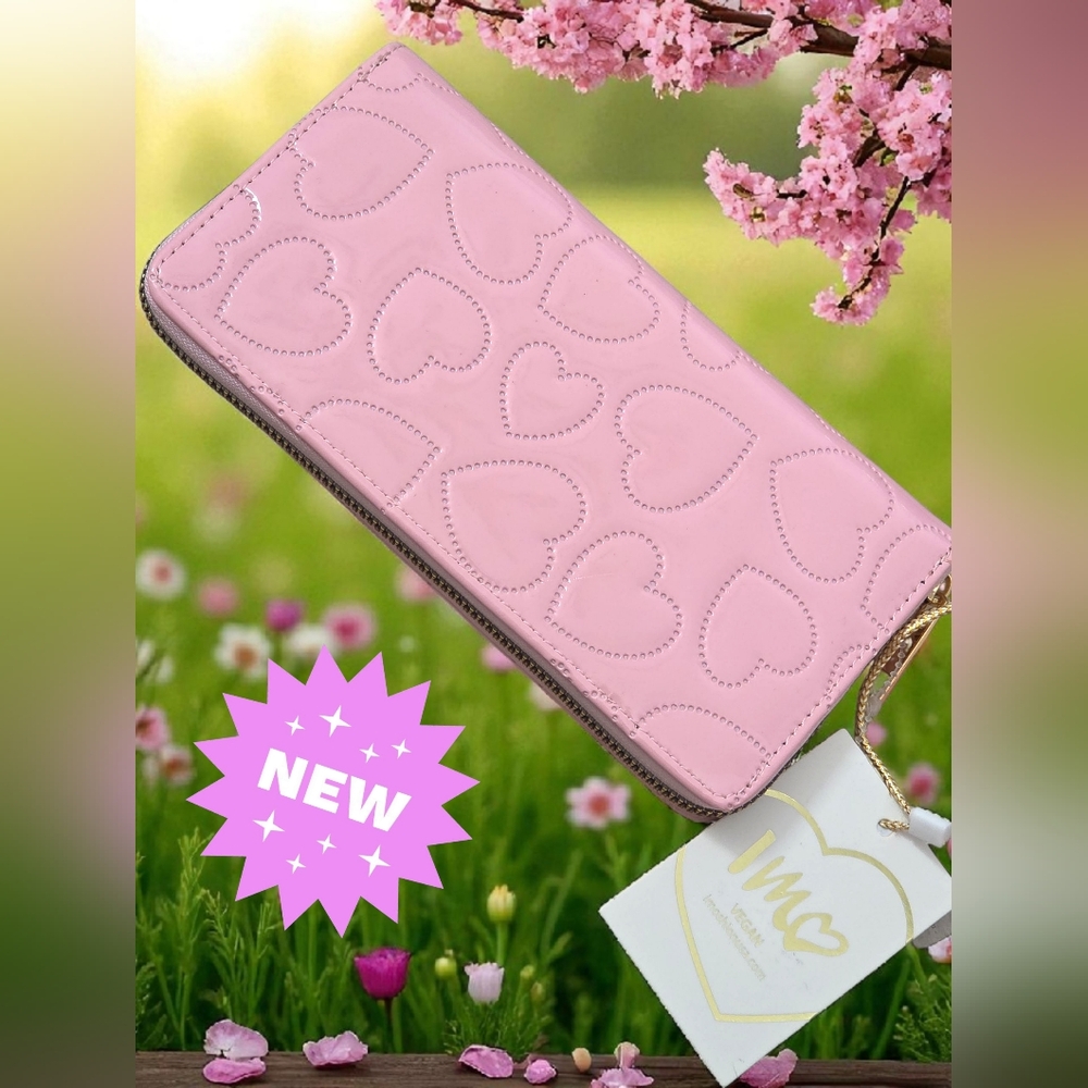 New Imoshion vegan heart zip wallet women ladies